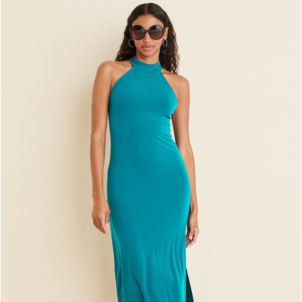 VENUS Teal Size L Sleeveless Halter Neck Maxi Dress - Never Worn